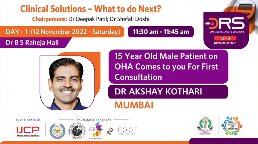 15 year Old Male Patient on OHA comes to you for first Consultation