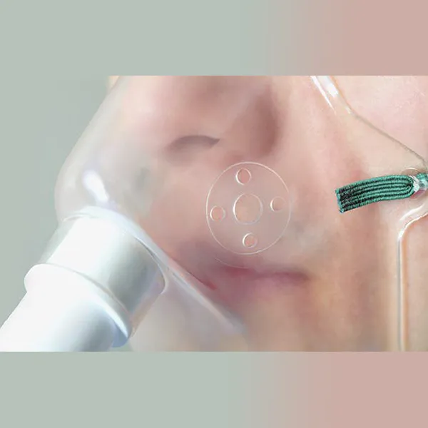 At what levels, oxygen is given?