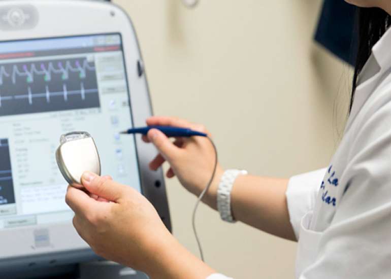 How can a physician check a pacemaker?
