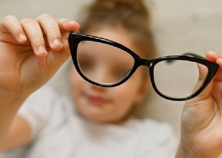 Bilateral blurry vision in a 9-year-old boy