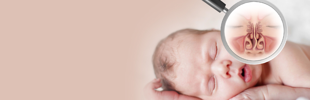 What happens if  the nose is blocked and how to detect this in small children?