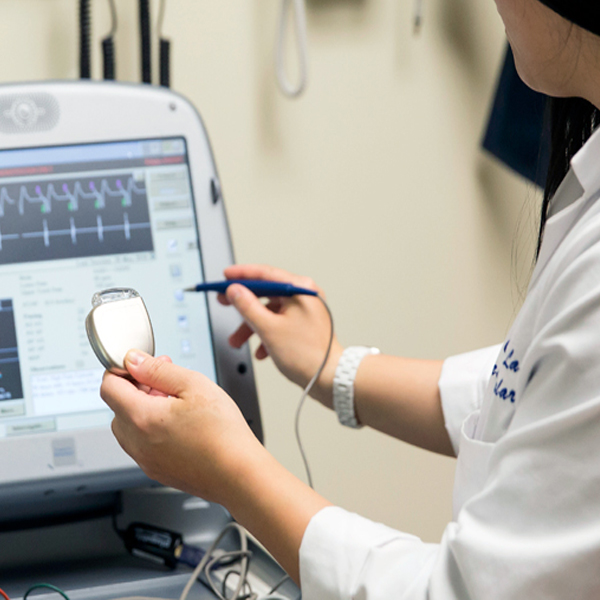 How can a physician check a pacemaker?