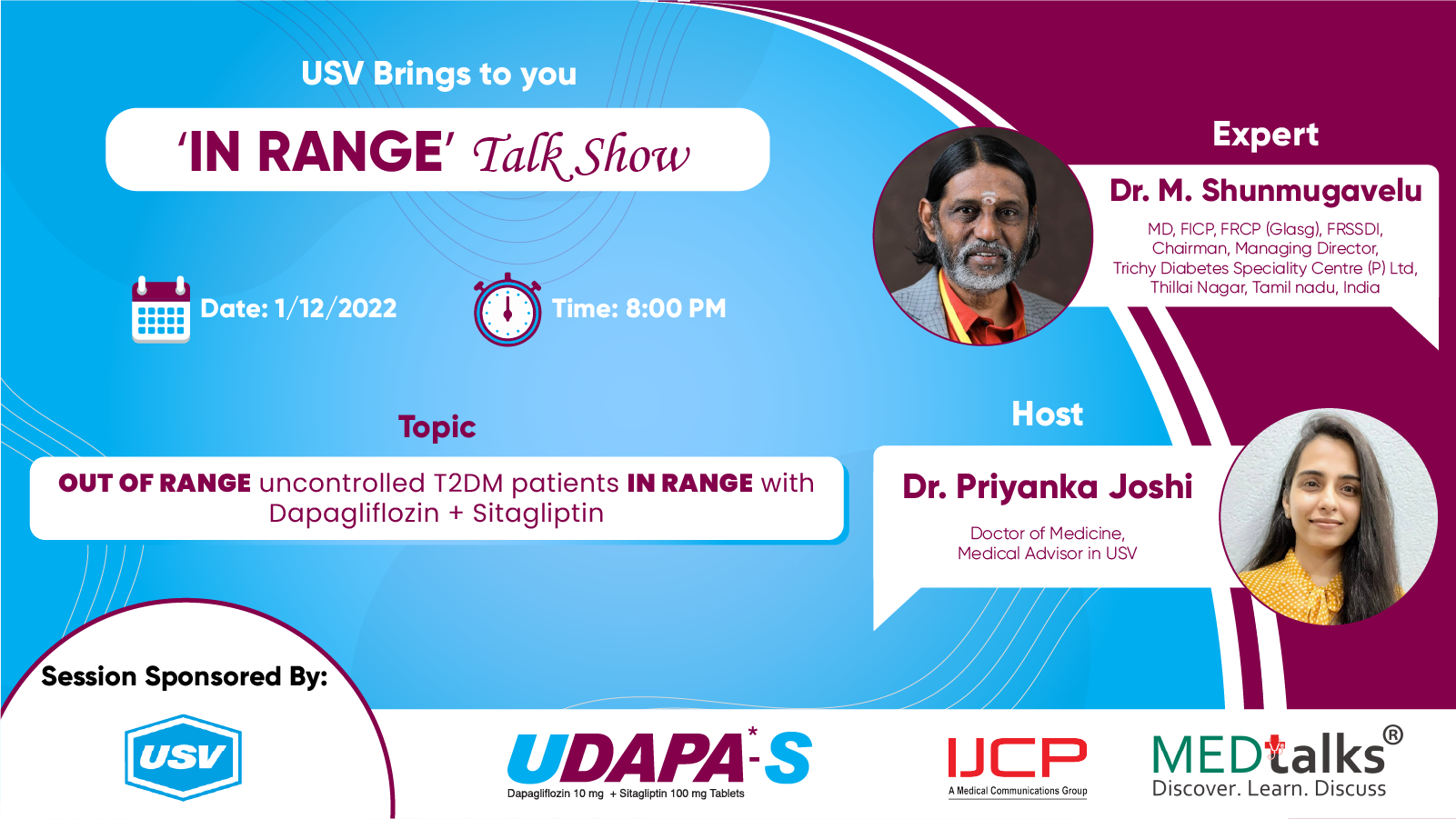 Dr. M. Shunmugavelu, MD, FICP, FRCP (Glasg), FRSSDI, Chairman, Managing Director, Trichy Diabetes Speciality Centre (P) Ltd, Thiallai Nagar, Tamil nadu, India