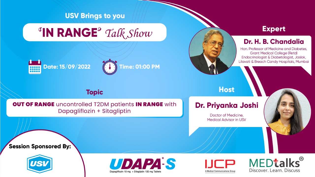 Dr. H. B. Chandalia, Hon. Professor of Medicine and Diabetes, Grant Medical College (Retd) Endocrinologist & Diabetologist, Jaslok, Lilavati & Breach Candy Hospitals, Mumbai